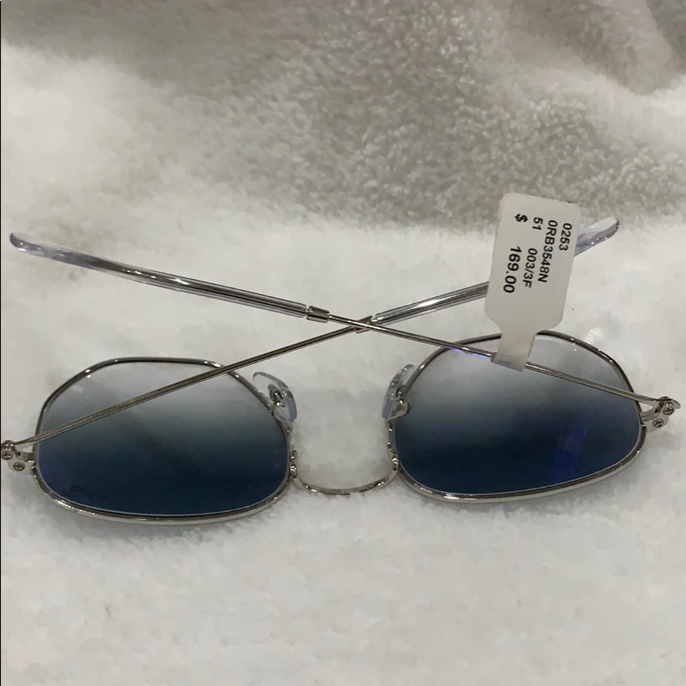 Ray-Ban Gold Frame Blue Gradient Lens Sunglasses - Picture 4 of 7